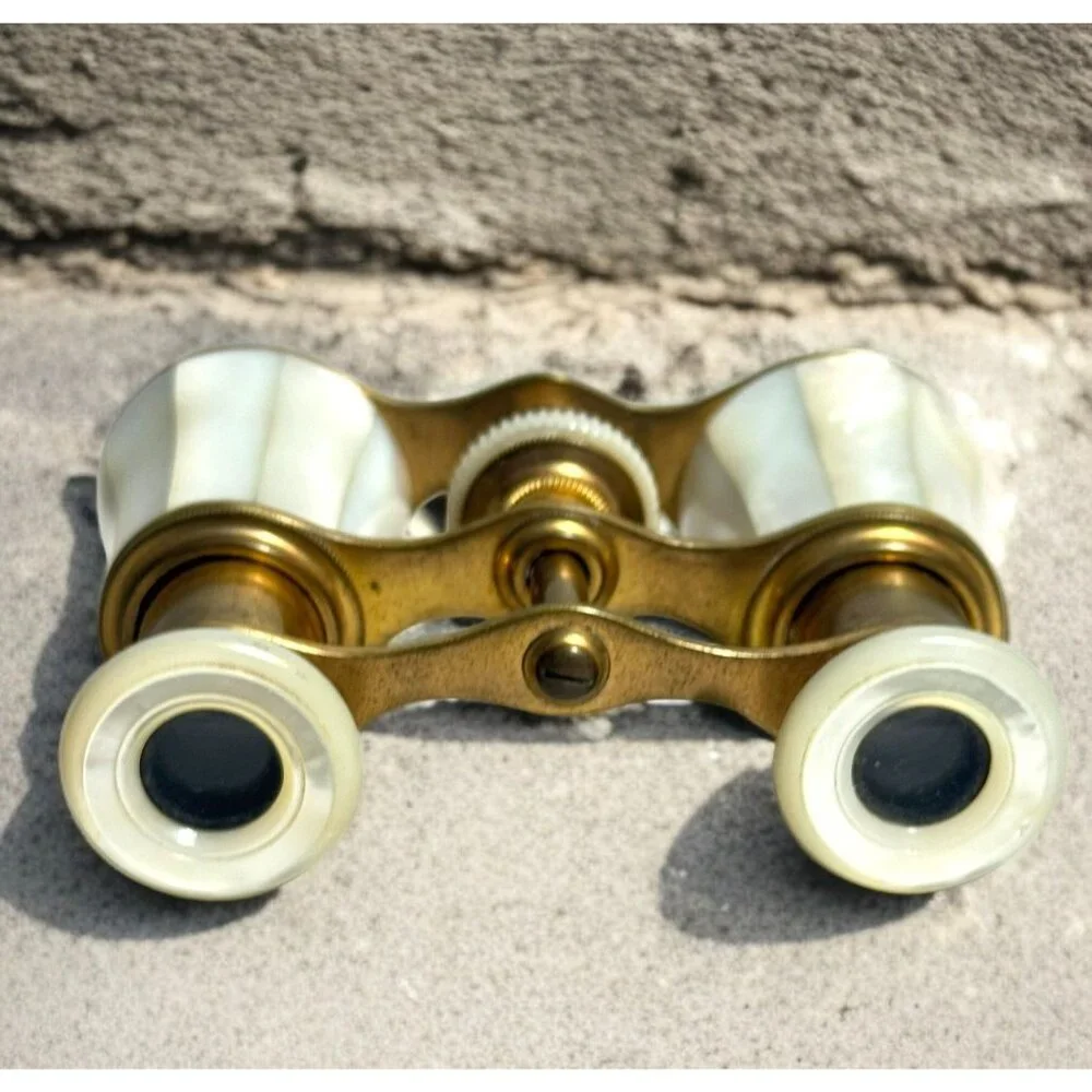 Antique Mother-Of-Pearl & Brass Opera Glasses Binoculars